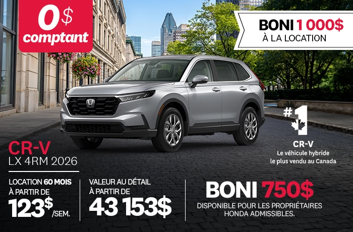 Bannière de Promotion CR-V 2026